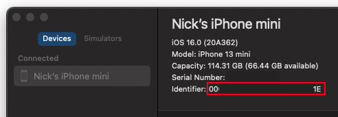 iOS 裝置 UUID 查詢