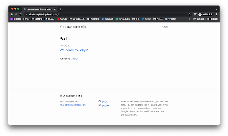 Successfully Deployed Jekyll Site to GitHub Pages
